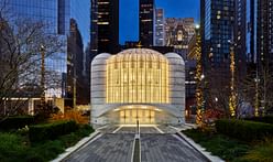 Calatrava’s completed St Nicholas Church at 9/11 site features a translucent stone exterior that appears to ‘glow by the light of 10,000 candles’ at night