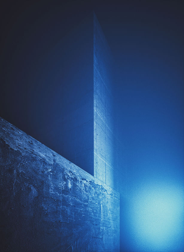 Out of the Blue | Concrete fading away in florescence/neon light. 