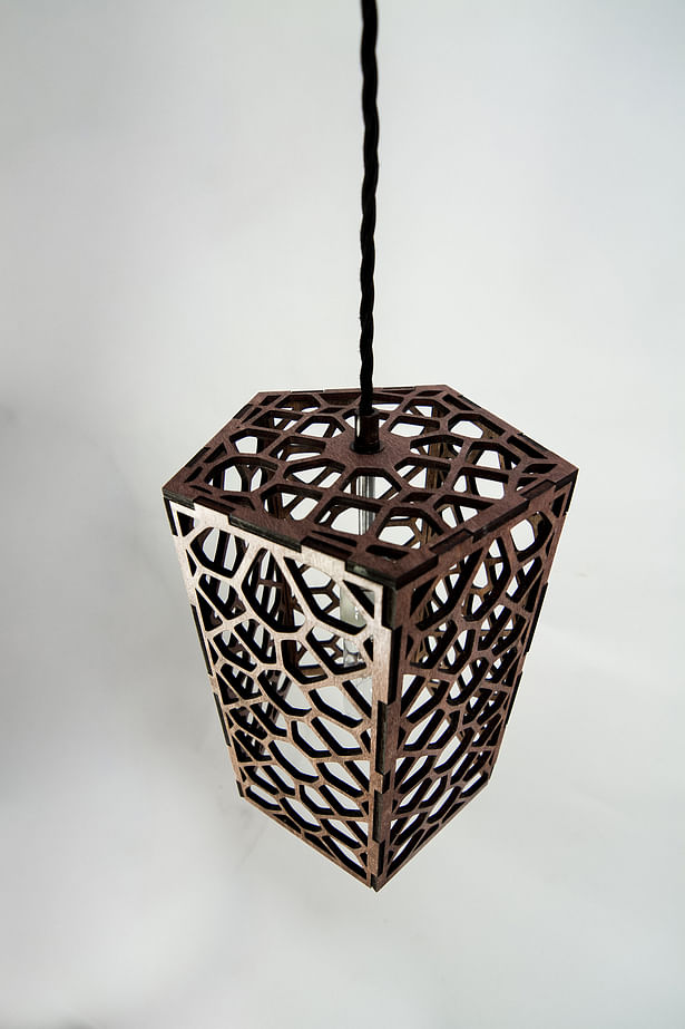 Small laser cut pendant lamp by Smith Factory, LLC
