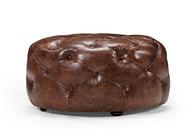Chesterfield Tufted Leather Ottoman