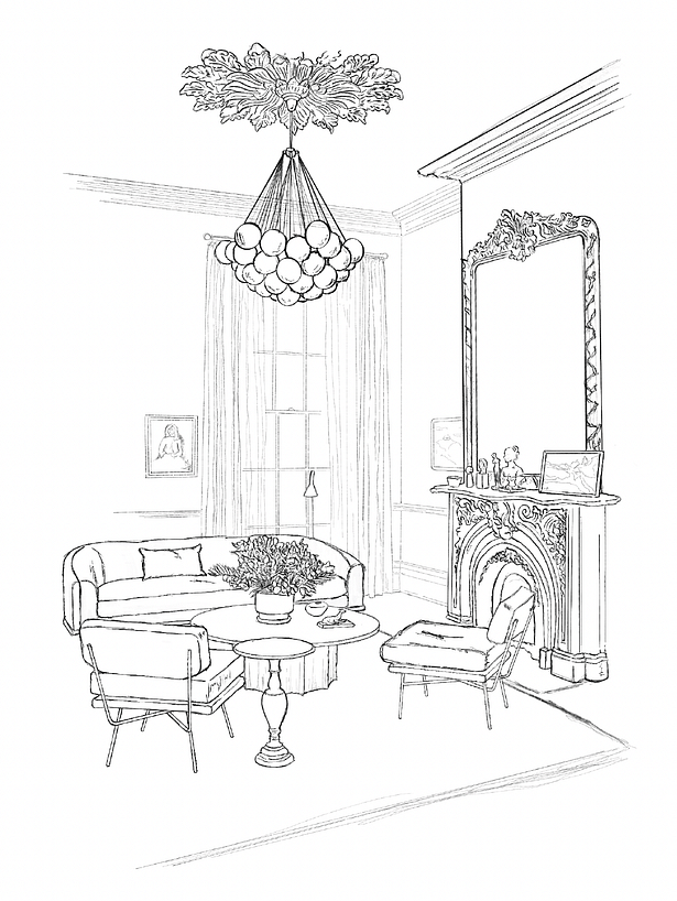 Hand Sketch | Living Room