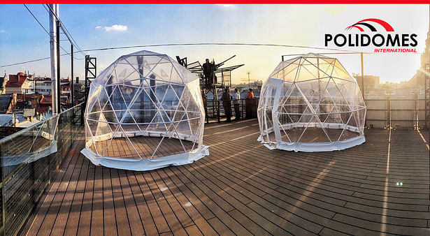 Polidomes rooftop bar igloos 