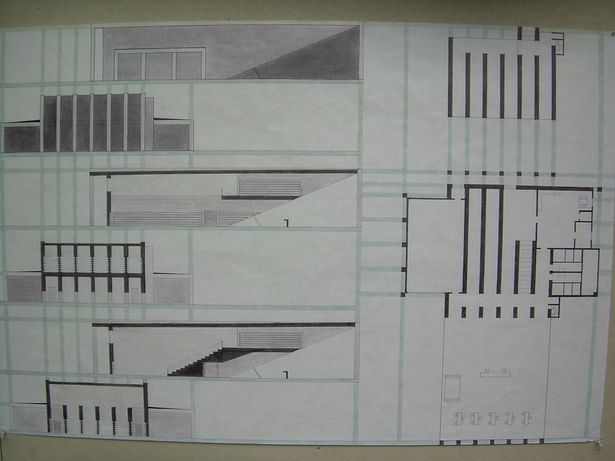 Elevations and Plans hand drawn