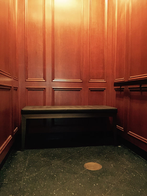 New bench in elevator 
