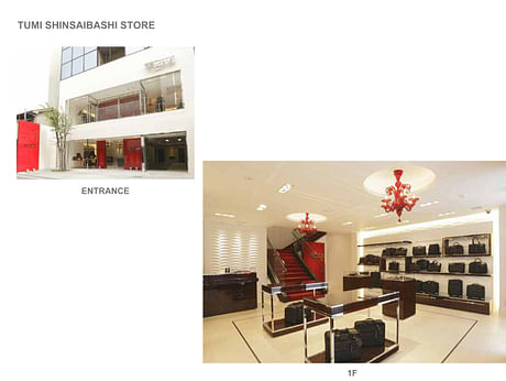 Typical Tumi stores, development from concept for architectural work to fixture developement. all fixture were manufactured in China and shipped to site globally.