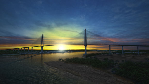 3th Panama bridge - Sunset