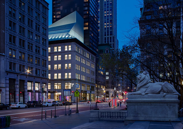 The Stavros Niarchos Foundation Library is a powerhouse of wisdom, and its street presence brings drama and magic to Manhattan, visibly expressed with its 'Wizard Hat’. Image copyright by John Bartelstone