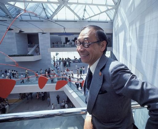 Architect I.M. Pei in the East Building of the National Gallery of Art on opening day, June 1, 1978. Photo © Dennis Brack/Black Star. National Gallery of Art, Washington, Gallery Archives. Image via nga.gov.