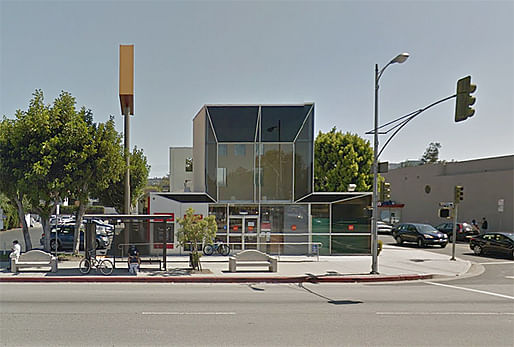 Frank Gehry's 1982 World Savings and Loan building (now Wells Fargo Bank) in Toluca Lake, Los Angeles. (Image via Google Street View)