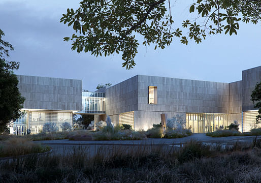 View of the main entry plaza of the new Palmer Museum of Art at Penn State. Architect: Allied Works. Rendering courtesy Of MIR