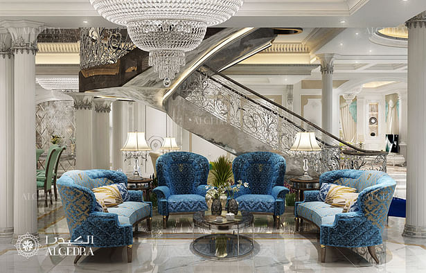 Lounge area in a luxury classic style villa