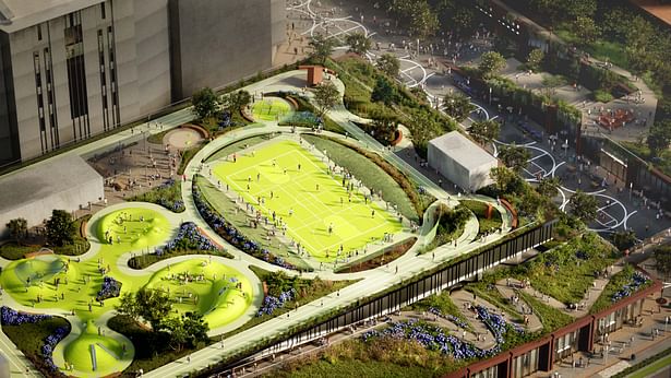 Public Park Designed by Field Operations (Rendering by Studio Ladder)