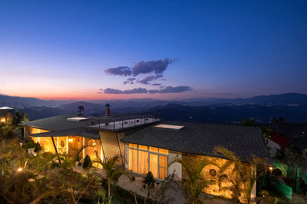Villa serene from the south, overlooking to the northern ranges of central Himalayas.