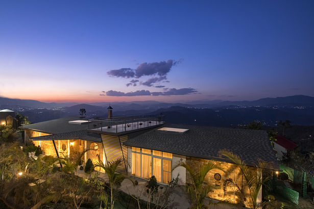 Villa serene from the south, overlooking to the northern ranges of central Himalayas.