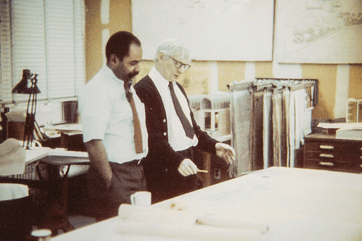 Henry Wilcots and Louis Kahn in 1970. Photo via philly.com.