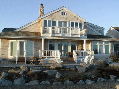 Waterside view of home