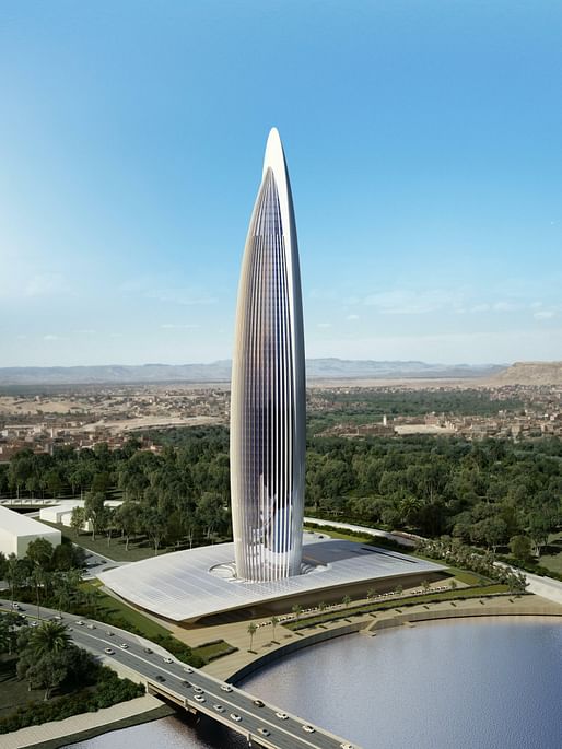 Aerial view of the The Bank of Africa Tower. Image: BESIX.