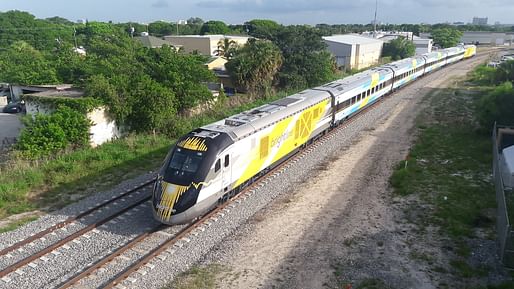 Brightline high-speed trains could be shutteling passengers between Las Vegas and Southern California as early as 2023. Photo: BBT609/<a href="https://www.flickr.com/photos/bbt609/40486405410/">Flickr</a>