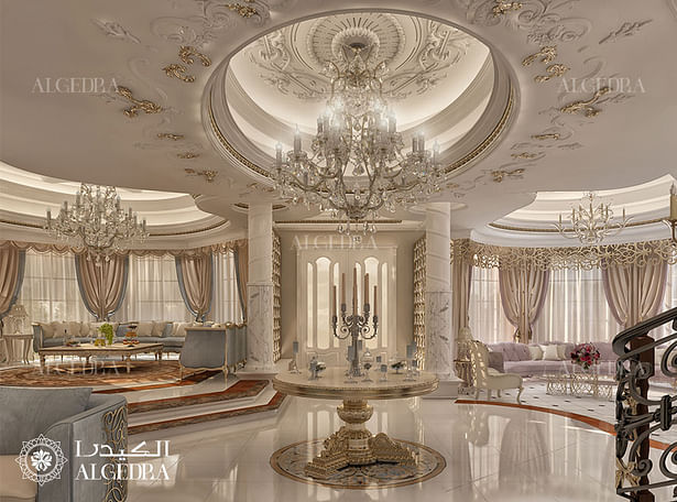 Hall entrance design in luxury villa