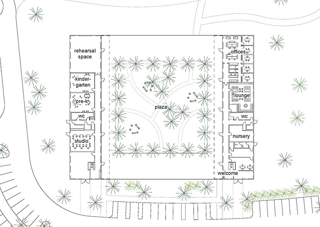 The barn plan. Image courtesy of Grace Farms and SANAA