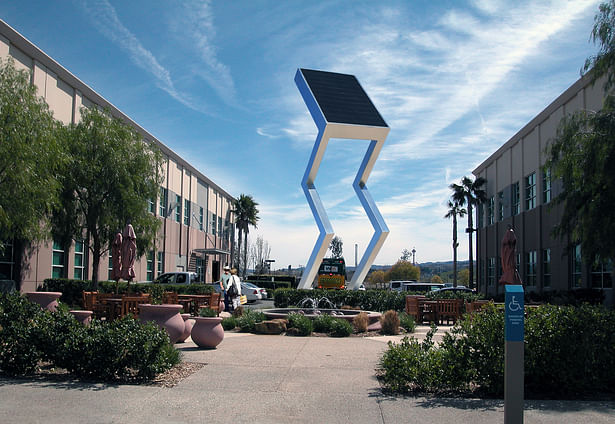 The Solar Electric Sculpture that makes electricity from the sun for the local community.