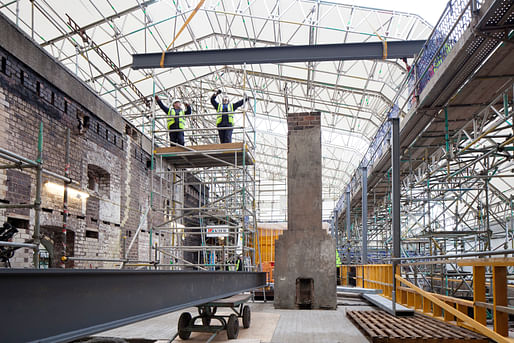 The interior of the Mackintosh Building in 2016, following the first devastating fire in May 2014. Image: © McAteer Photograph/Glasgow School of Art via Flickr (CC BY-NC-ND 2.0)