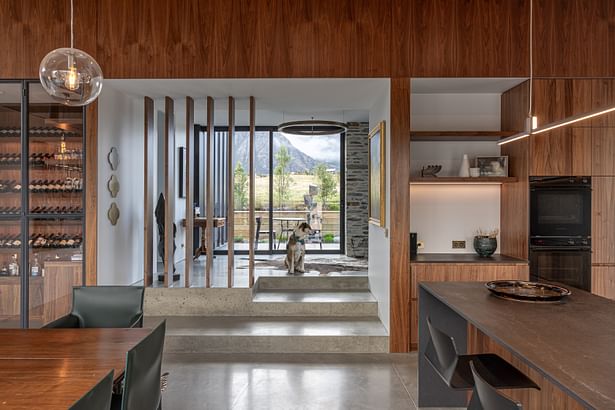 Ben Hudson Architects - Gallery House - polished concrete steps leading from entry hall