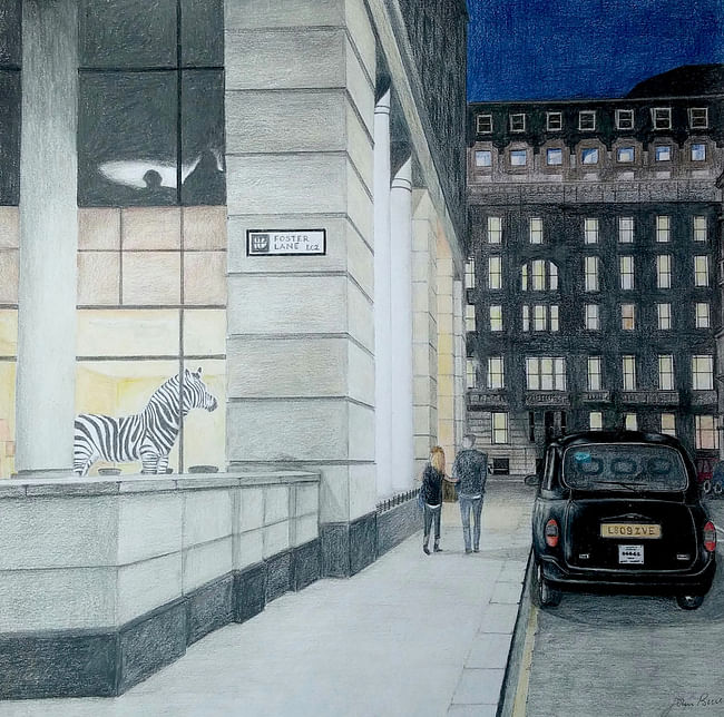John Burrell for 10x10 Drawing the City London 2014. Image courtesy of Article 25. 