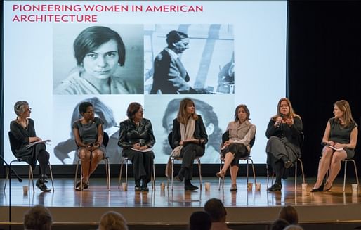 A panel on Pioneering Women in American Architecture, courtesy Beverly Willis Architecture Foundation