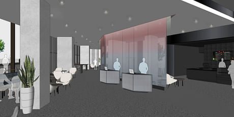 The Reception 'Blade Wall' design I'm currently working on for Equinox. The red hue option! 