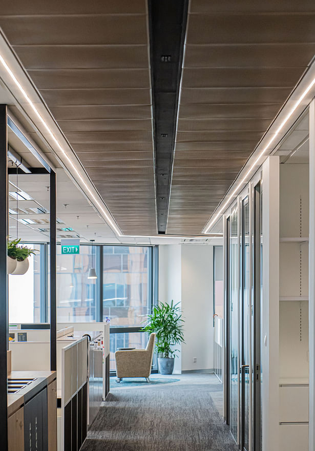 Forrester Singapore office space design with walkway and a view - by Space Matrix