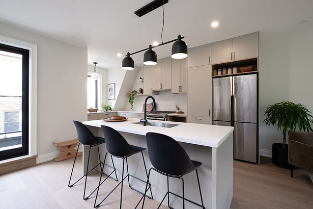 home A: kitchen extends into dormer nook