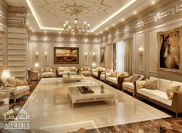 Majlis interior decoration in luxury villa 