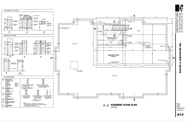 Baxter Basemet Floorplan & Door/Window Schedules