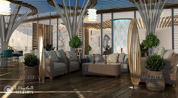 Terrace design in luxury penthouse