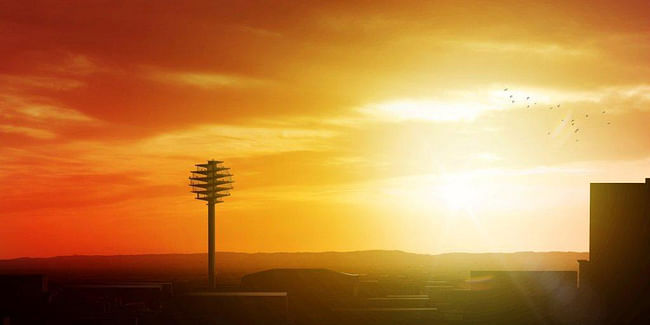 Tower silhouette at sunset (Image: BIG)