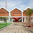 Frontage of school design is based on a village of stilt houses