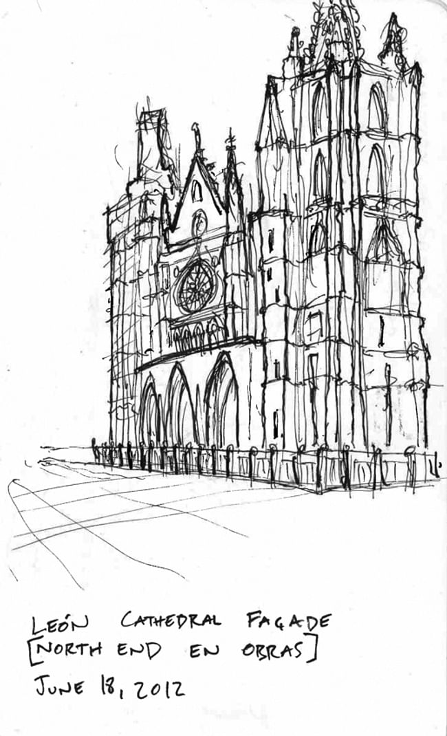 Quick sketch of León's famous Cathedral via Alexander Morley