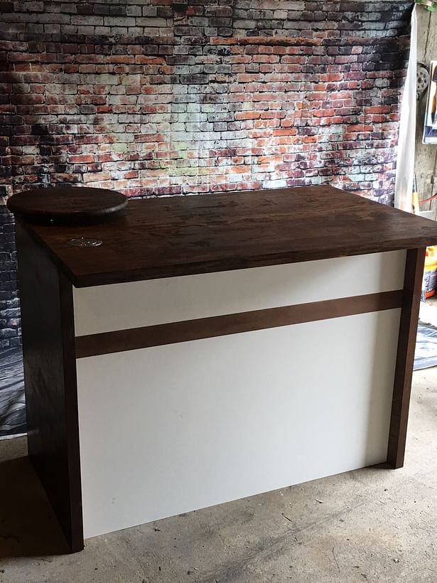 Sollid pine Bucher block Kitchen island white & matching pine inlay front. panel 32'W x 48'L x 36' H