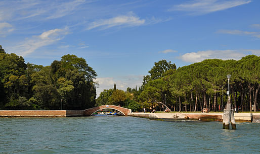The title of the 2016 Venice Biennale will be "Reporting from the Front." Image: the Giardini della Biennale, via Wikipedia