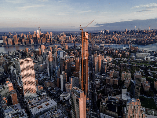 The Brooklyn Tower/9 Dekalb after topping out in October 2021. Image: Selvon Ramsawak / DADA Goldberg