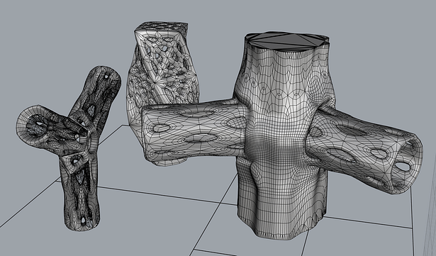 _3D models 3d models of early grafting studies crafted in Maya. 