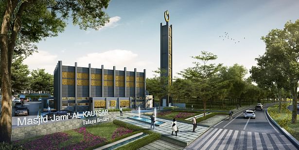 3D Artist Impression : Front Entrance - Grand Central Mosque Talaga Bestari