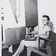 Anne Tyng in 1945 with her furniture designs. Anne Griswold Tyng Collection/The Architectural Archives, University of Pennsylvania