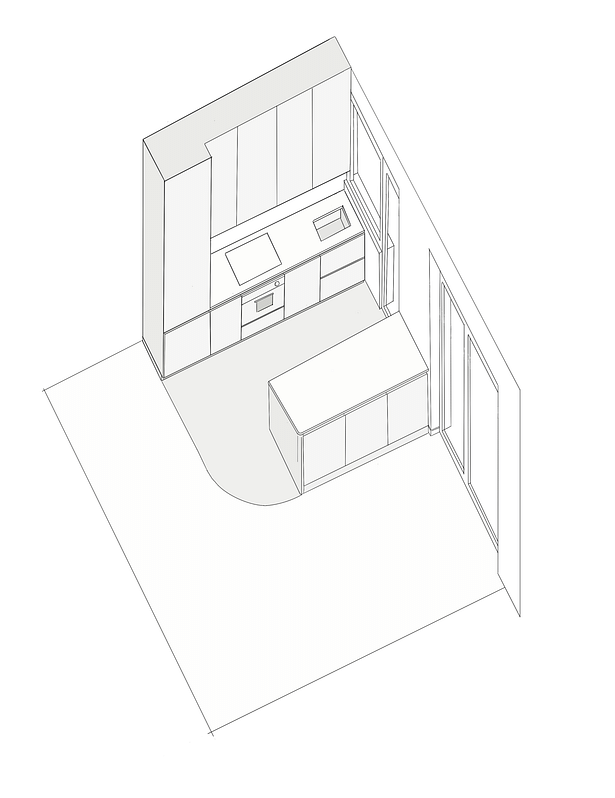 Axonometric View - Open Kitchen