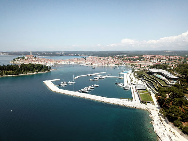 Aerial view of the GPHR with Rovinj in the background