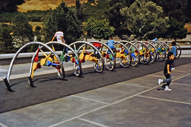 DNA climbing sculpture designed and built for the Lawrence Hall of Science at UC Berkeley, 1992.