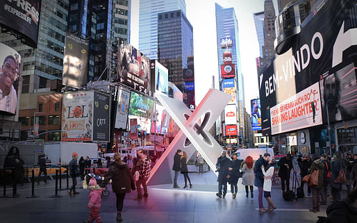 “X” by Reddymade, the 2019 Times Square Valentine Heart Competition winner. Image credit: Reddymade.