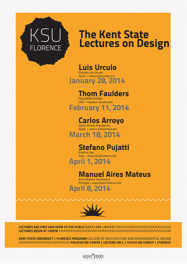 Kent State University Florence Program - Lectures on Design. Image courtesy of KSU Florence Program.