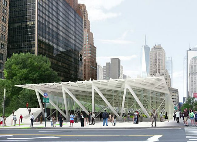 Architecture Research Office: Market-Park: A Farmer's Market over the Brooklyn-Battery Tunnel, from Five Principles for Greenwich South, New York, NY, 2009. Image: Architecture Research Office